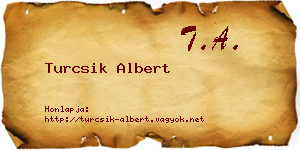 Turcsik Albert névjegykártya
